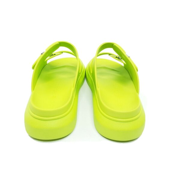Alexander McQueen Hybrid Mens Slides Neon Green Rubber Double Buckle Size 11 main image 5